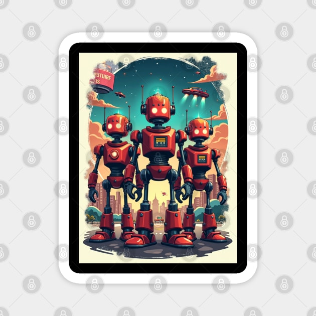 Retro Robot Revival: Vintage Visions of the Future Magnet by Steve
