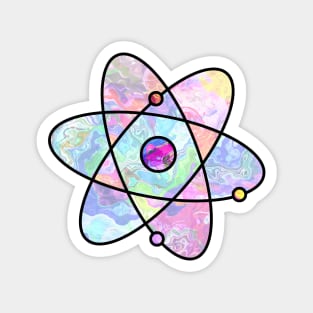 Tie Dye Atomic Symbol Magnet