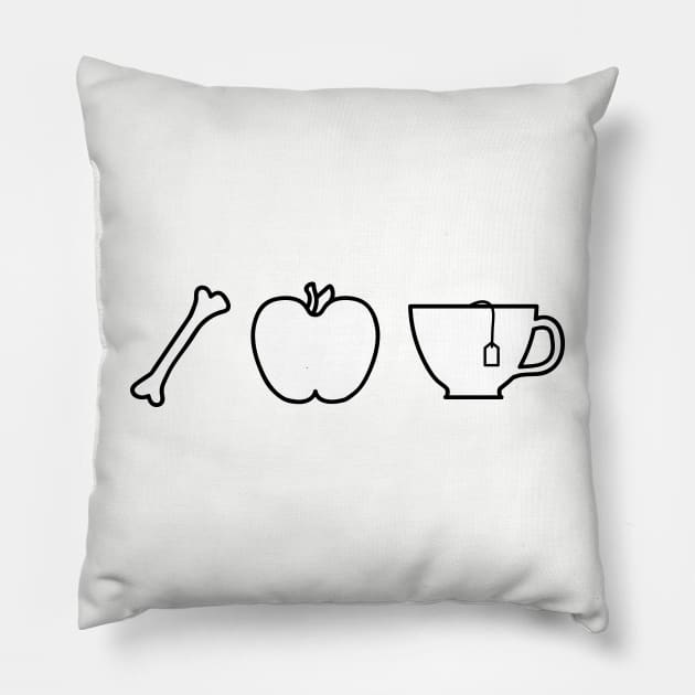 Bone Apple Tea Pillow by TeeMagnet