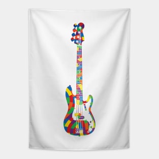 P-Style Bass Guitar Colorful Texture Tapestry