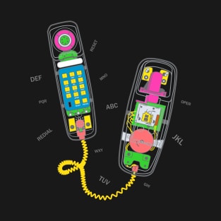 90s Clear Phone Retro Neon T-Shirt