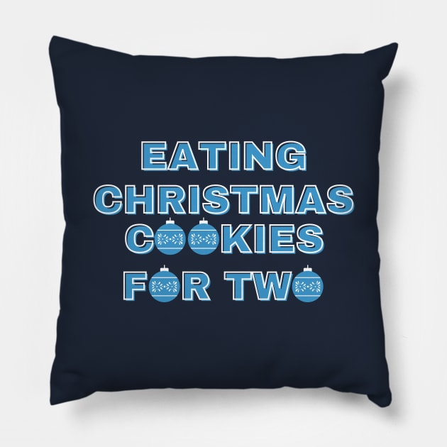 Eating Christmas Cookies For Two Pillow by Designed By Poetry