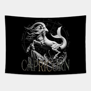 Majestic Capricorn Zodiac & Earth Element Tapestry