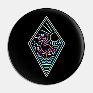 neon flamingo monoline Pin