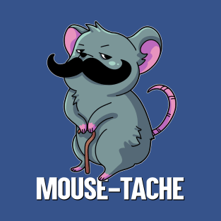 Mouse-Tache Pun English Funny Word Play T-Shirt