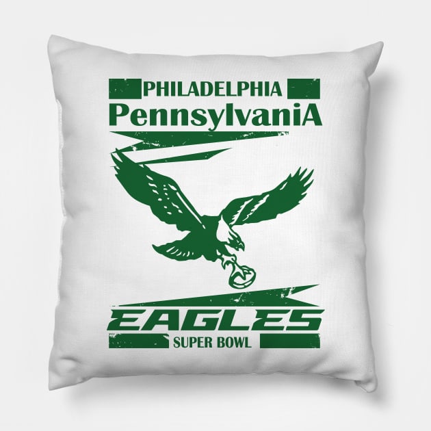 philadelphia eagles Pillow by FLEXINO