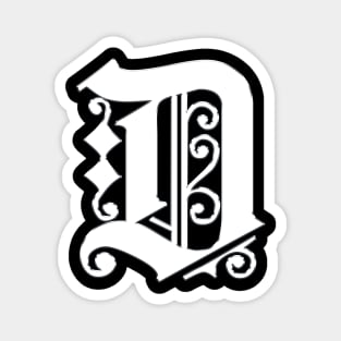 Silver Letter D Magnet