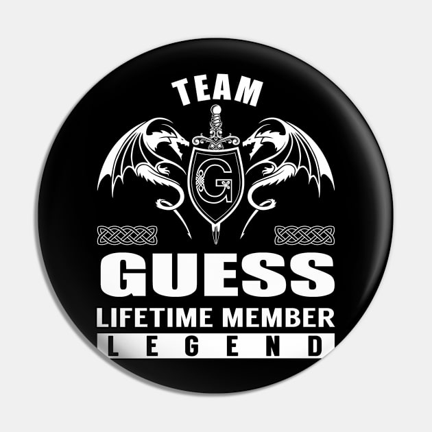 Team GUESS Lifetime Member Legend Pin by Lizeth