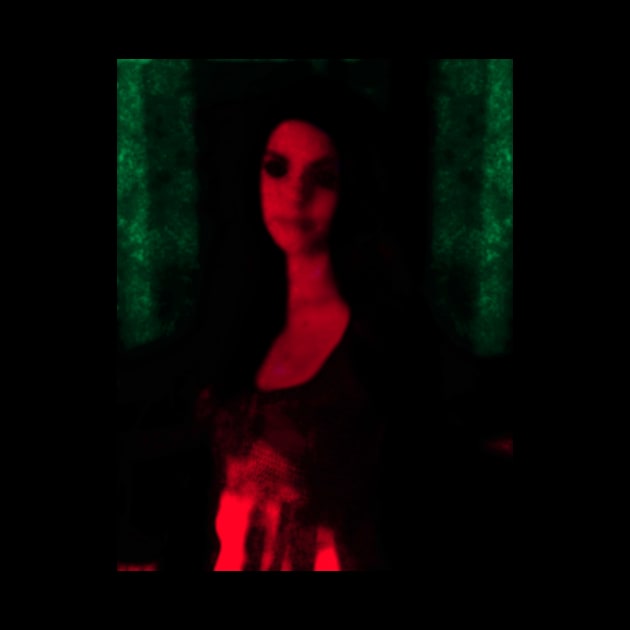 Beautiful girl, red lighting, green room. Dark and beautiful. by 234TeeUser234