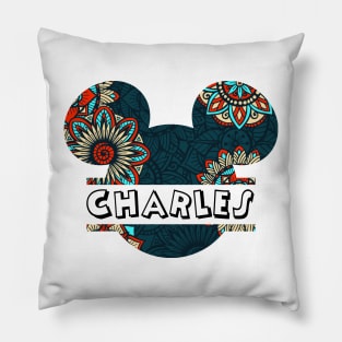 Charles Name With Seamless Pattern Pillow