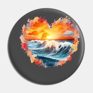 Watercolor Sunset Pin