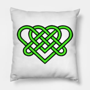 Celtic Eternal Love Knot Romantic Heart Green Design Pillow