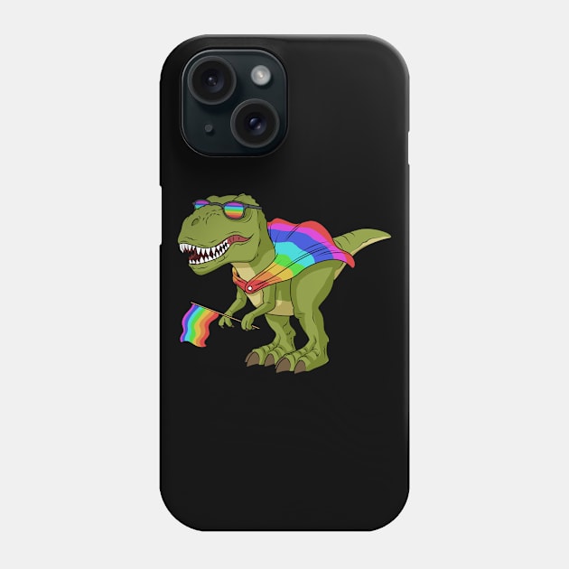 LGBT Women Gay Pride Gifts Men Bi LGBTQ T Rex Dinosaur Phone Case by PomegranatePower