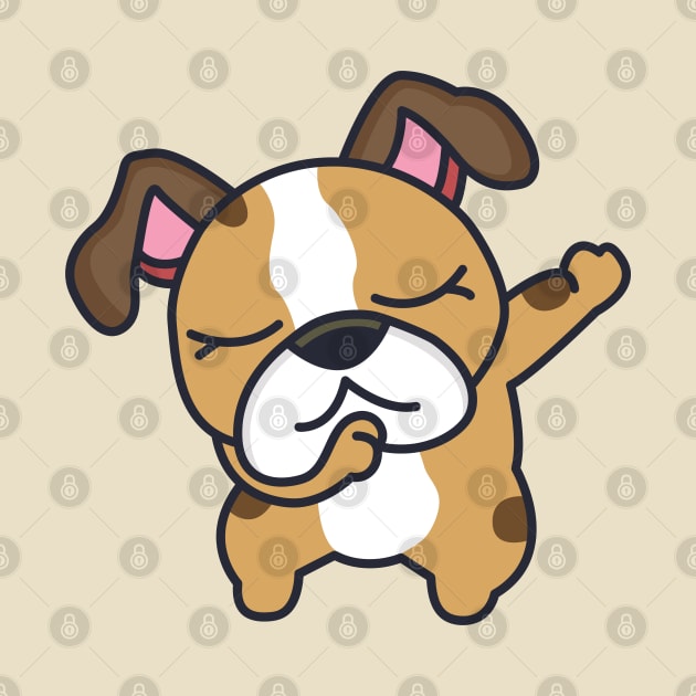 Dabbing French Bulldog Cute Dog cartoon by Kawaii Bomb