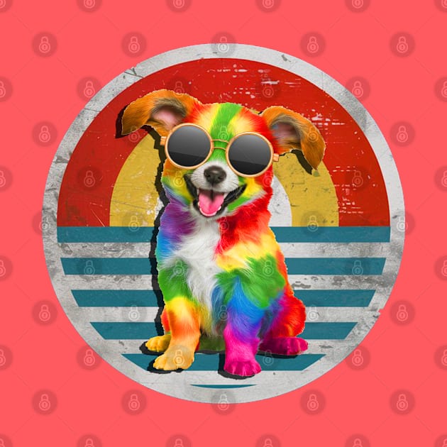 Retro Vintage Aesthetic Hippie Dog by tamdevo1