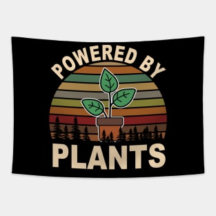 Vintage Powered By Plants Vegan Vegetarian Gift Tapestry