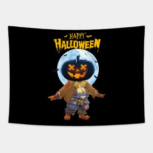 Happy Halloween Pumpkin Scarecrow Tapestry