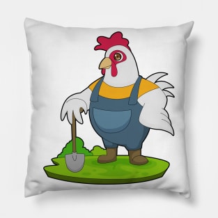 Rooster Farmer Shovel Pillow