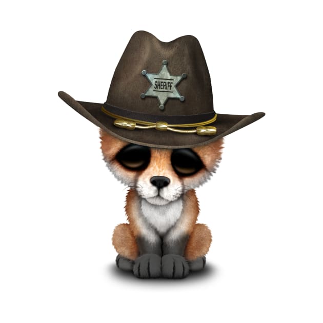 Cute Baby Fox Cub Sheriff by jeffbartels