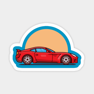 Sport Car Cartoon Illustration Magnet