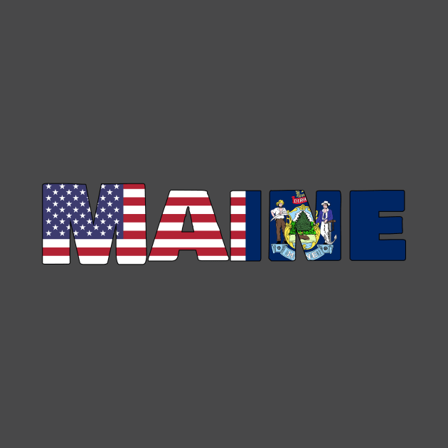 Maine State flag/ American flag logo by ElevenGraphics