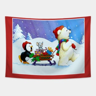 Christmas Cute Funny Cartoon Print Tapestry