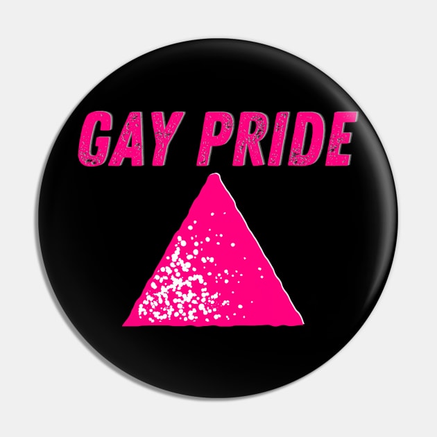 Gay Pride - Pink Triangle Pointing Up Pin by TJWDraws