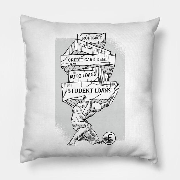 Debt Crusher Atlas: Ball and Chain Your Way to Financial Freedom! Pillow by Life2LiveDesign