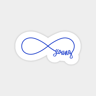 Forever young, blue infinty sign Magnet
