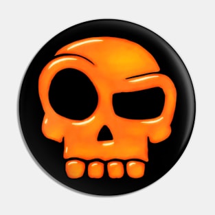 fiery glass skull Pin