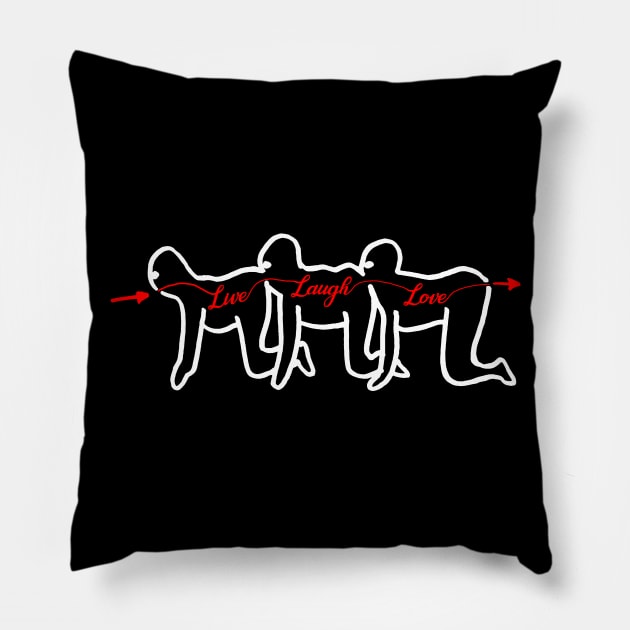 Live, Laugh, Centipede Pillow by Geeks Under the Influence 