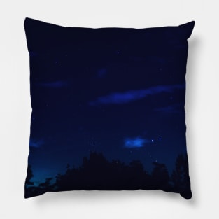 Starry Night Forest Aesthetic Calming Sky Stars Pillow