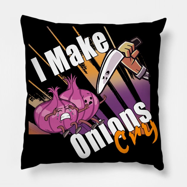 Cook Chef Kitchen Cooking Onions Pillow by SiegfriedIlligDesign