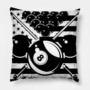 Billiards Pool American USA Flag 8 Stars Pillow