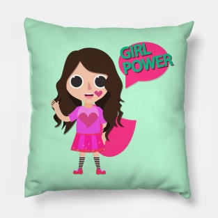 Girl power kids cute cartoon Pillow
