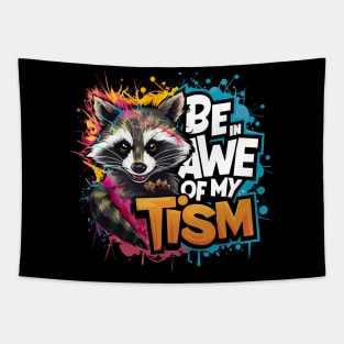 Be In Awe Of My Tism, Raccoon Graffiti Desain Tapestry