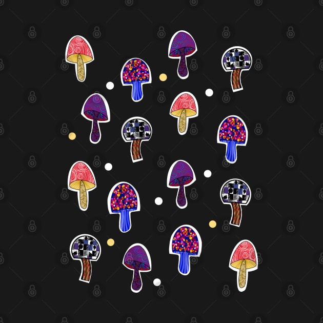 Mushrooms in Wonderland pt 2 by Orchid's Art