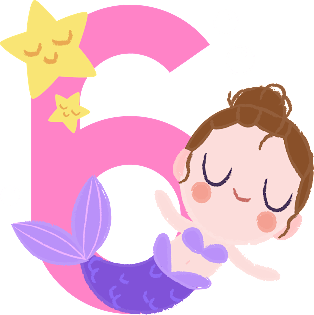 Mermaid Series: Number 6 Kids T-Shirt by TheMioStore