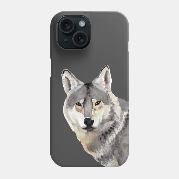 Grey Wolf Phone Case by Heather Dorsch Creations