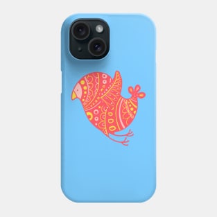 BUMBLE BIRD Cute Silly Friendly Happy Baby Animal in Red Yellow Pink - UnBlink Studio by Jackie Tahara Phone Case