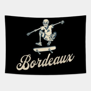 Bordeaux Bony Skaters Skateboarding Vacationing Tapestry