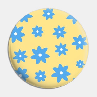 Retro ornament with blue flowers. Pin