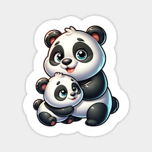 Panda with baby. Magnet