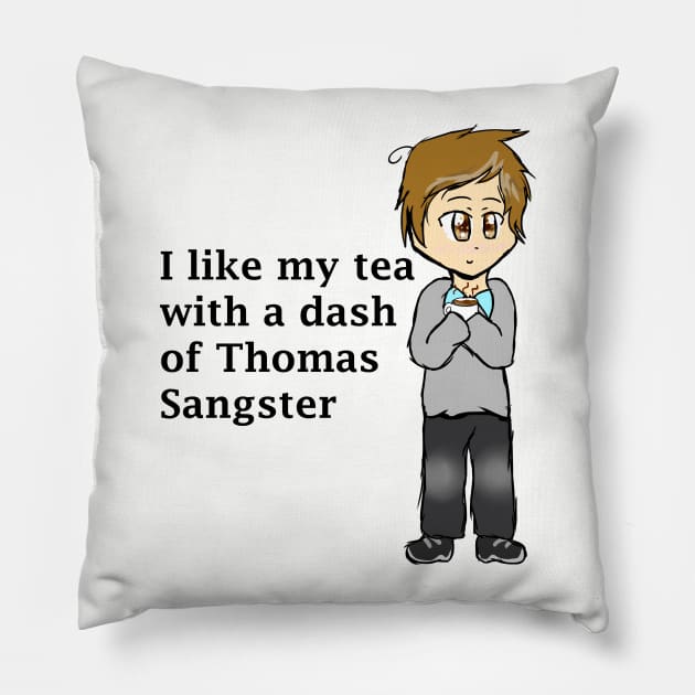 I like my tea with a dash of Thomas Sangster Pillow by oh_shoot_arts