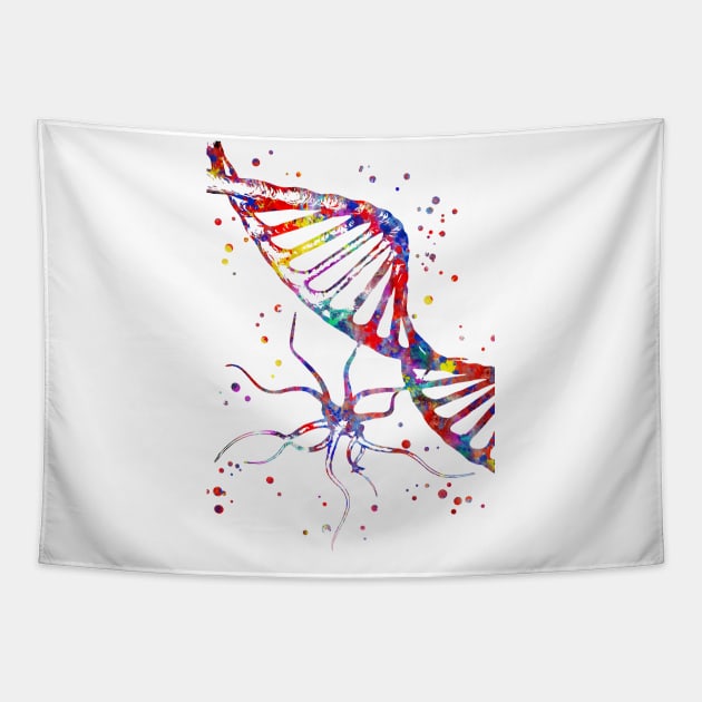 DNA and molecule virus structure Tapestry by RosaliArt