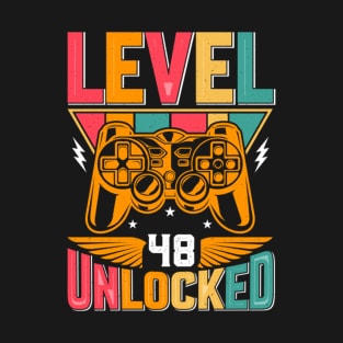 Level 48 Unlocked Awesome Since 1975 Funny Gamer Birthday T-Shirt