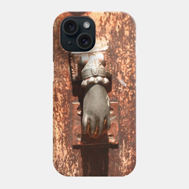 Antique wooden door with hand knockers Phone Case by oknoki