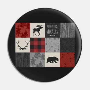 Adventure Patchwork - Red And Black Pin