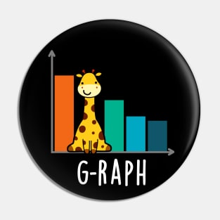 G-raph Cute Giraffe Graph Pun Pin