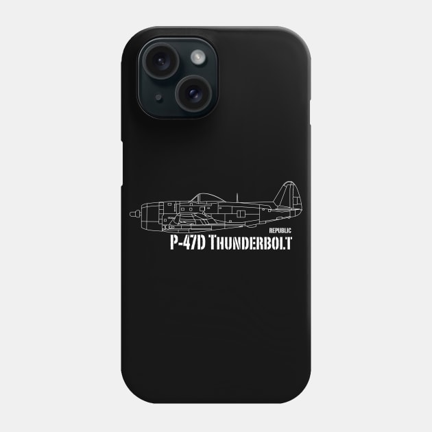 Republic P-47D Thunderbolt Phone Case by BearCaveDesigns